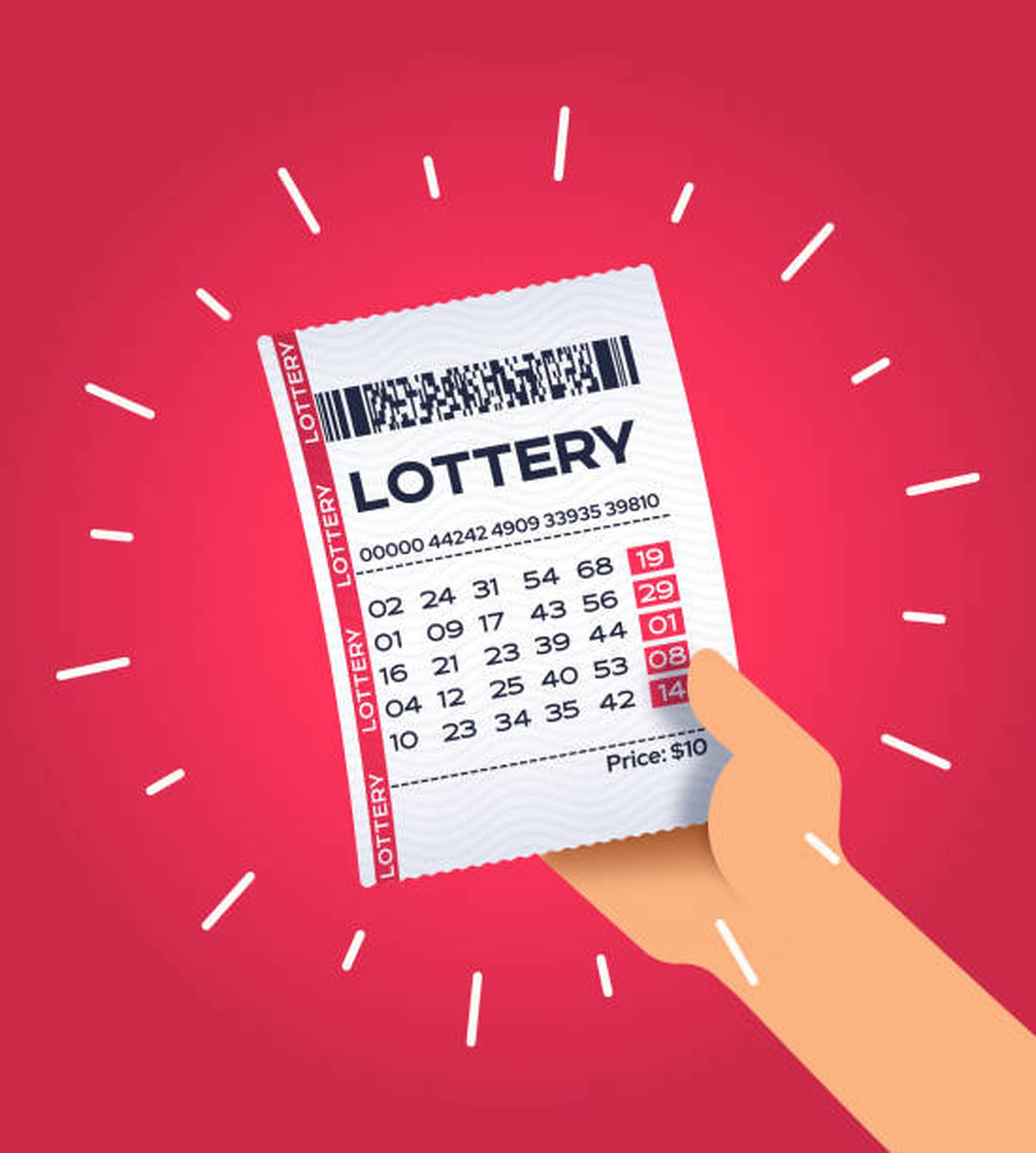 Exciting Red Lottery Vector Art Background