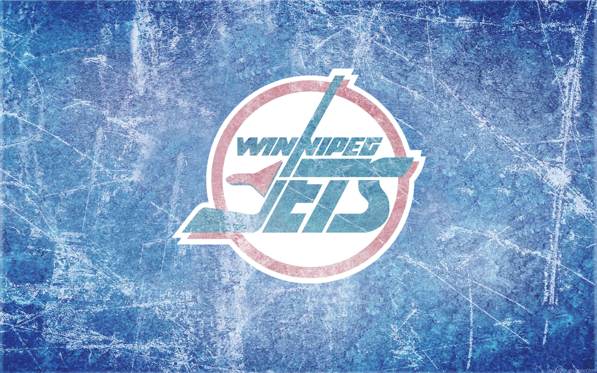 Exciting Winnipeg Jets Game On Home Ice Rink Background