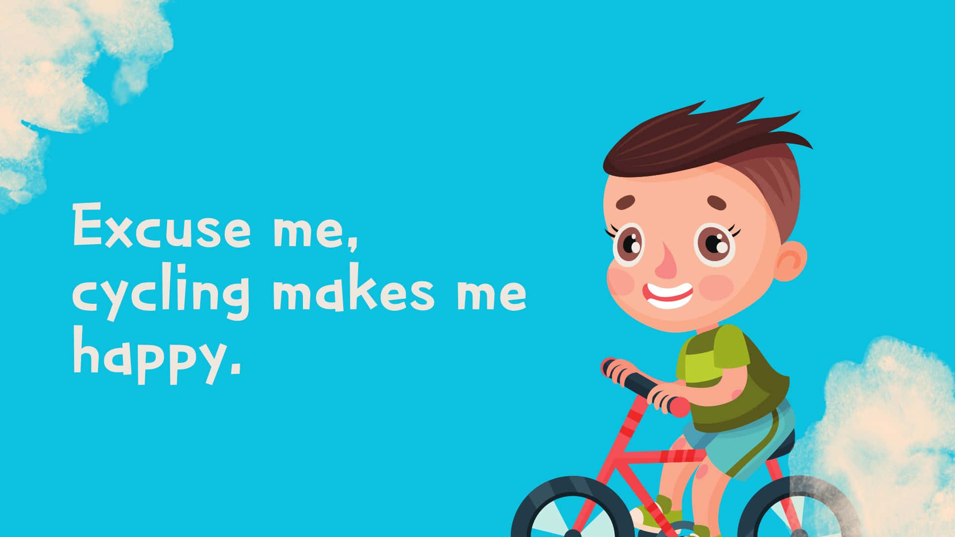 Excuse Me Cycling Boy Graphic Background