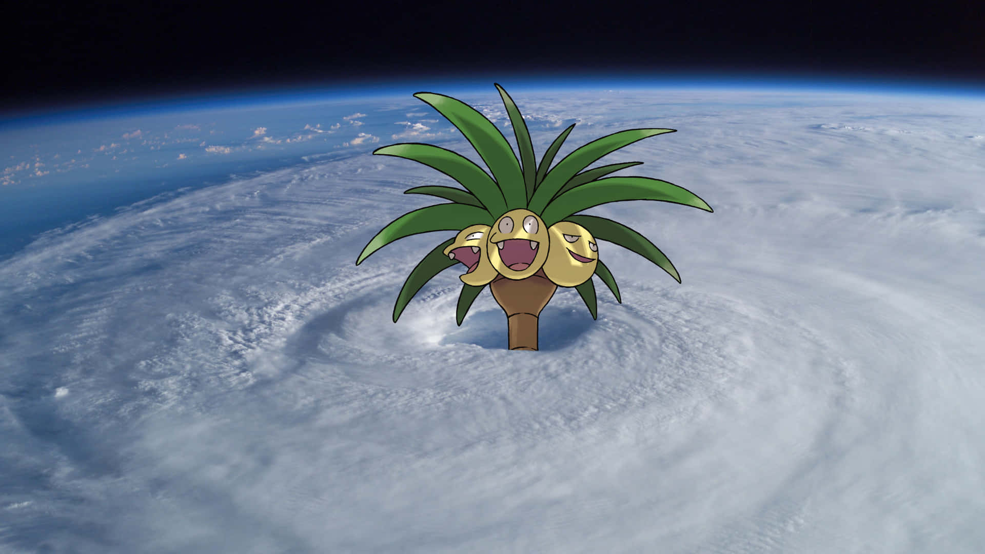 Exeggutor At Eye Of Cyclone Background