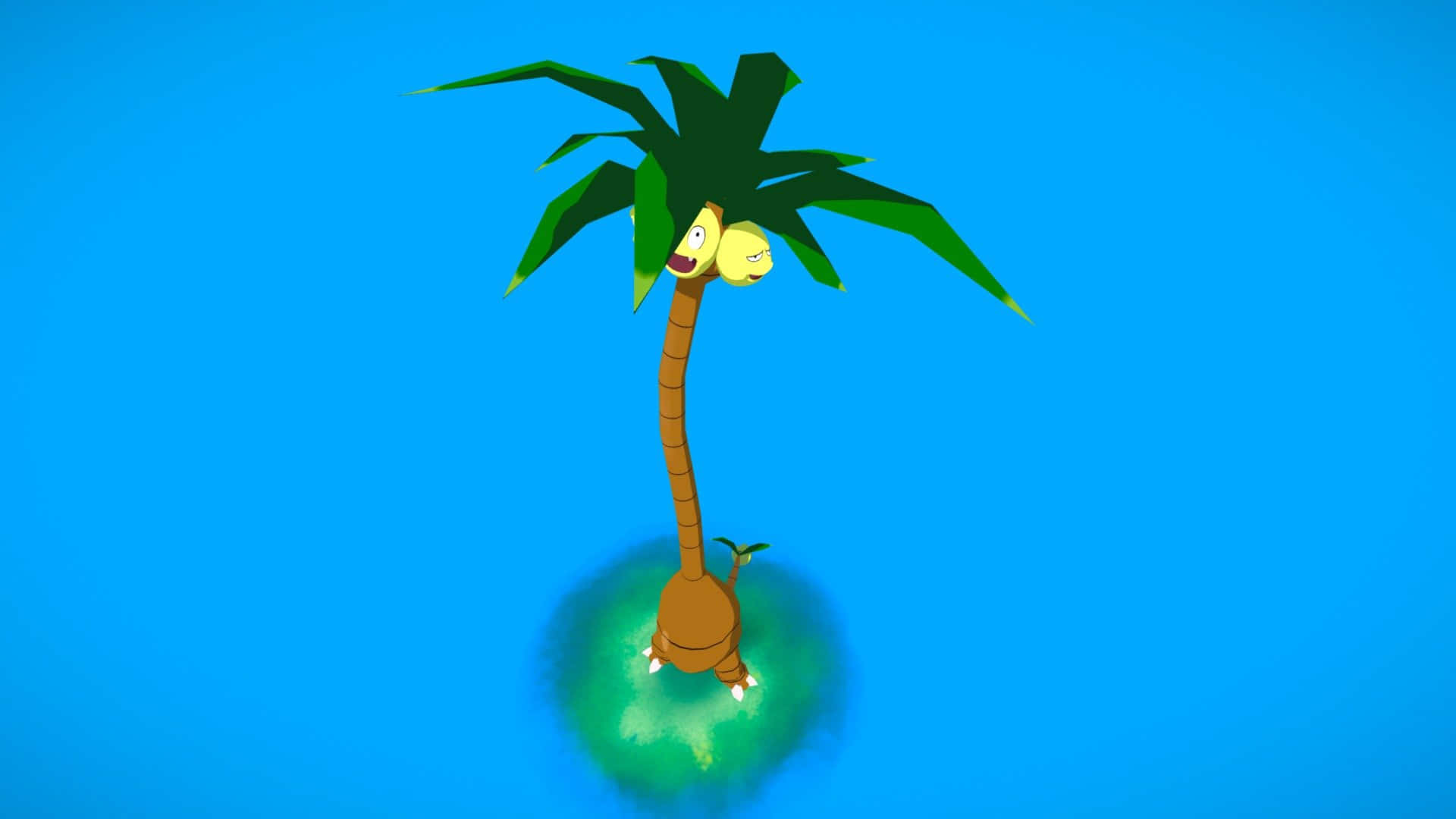 Exeggutor In Blue Background Background