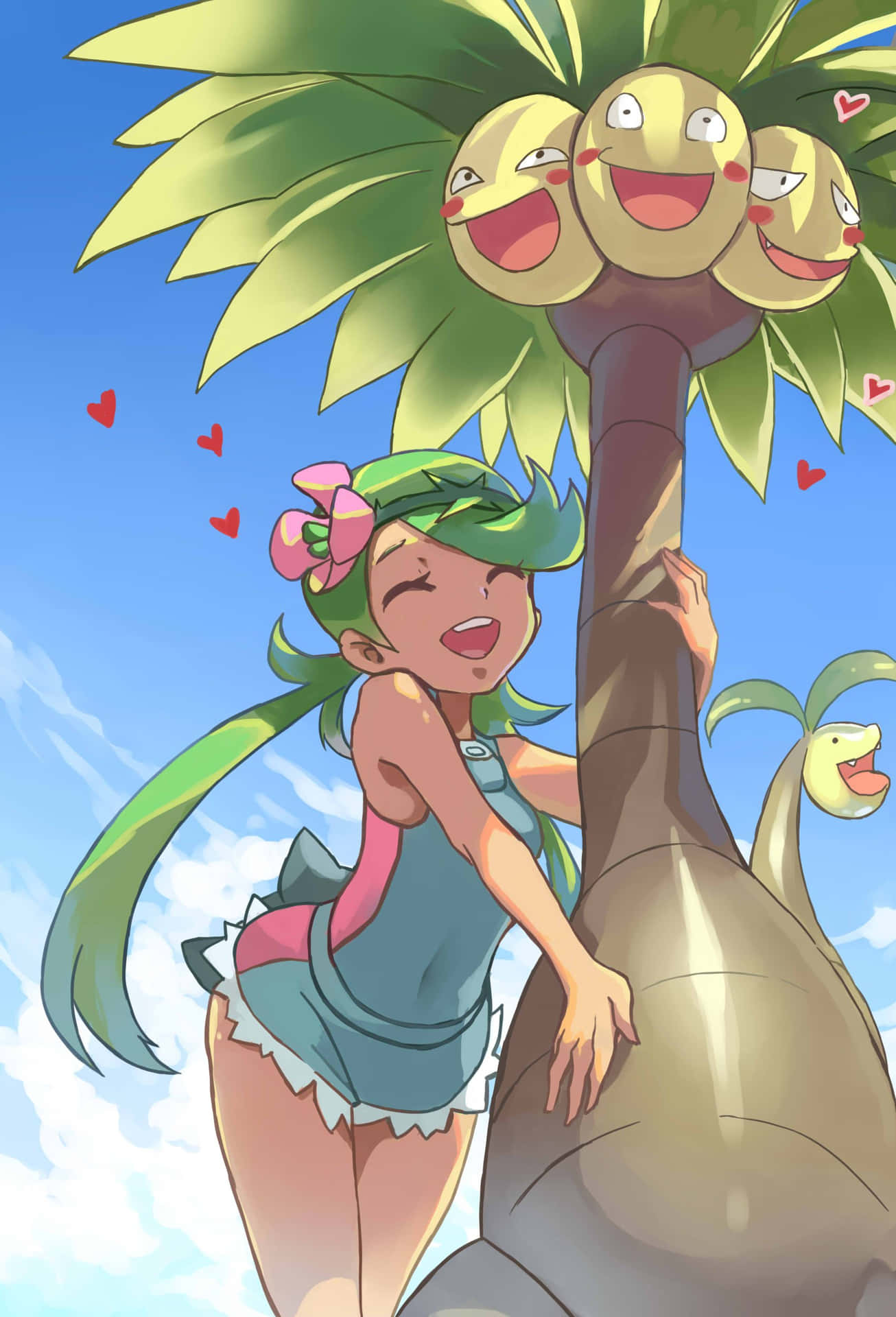 Exeggutor With Anime Girl Background