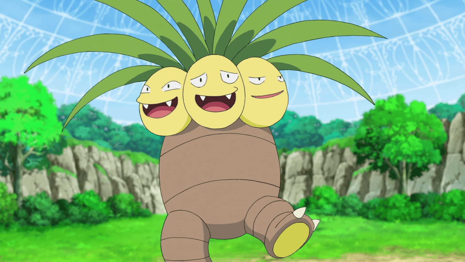 Exeggutor With Trees And Rock Formation
