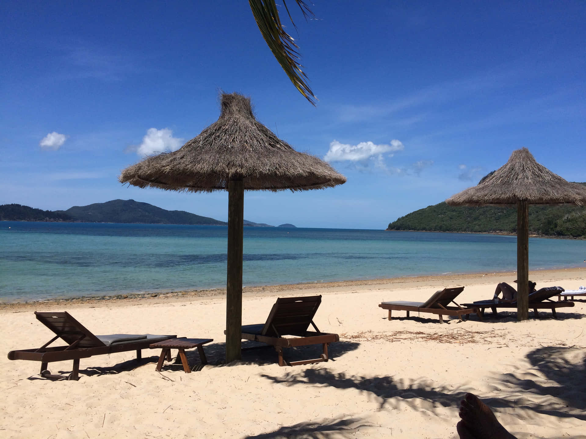 Exemplary White Sand Beach At Sok San Resort Background