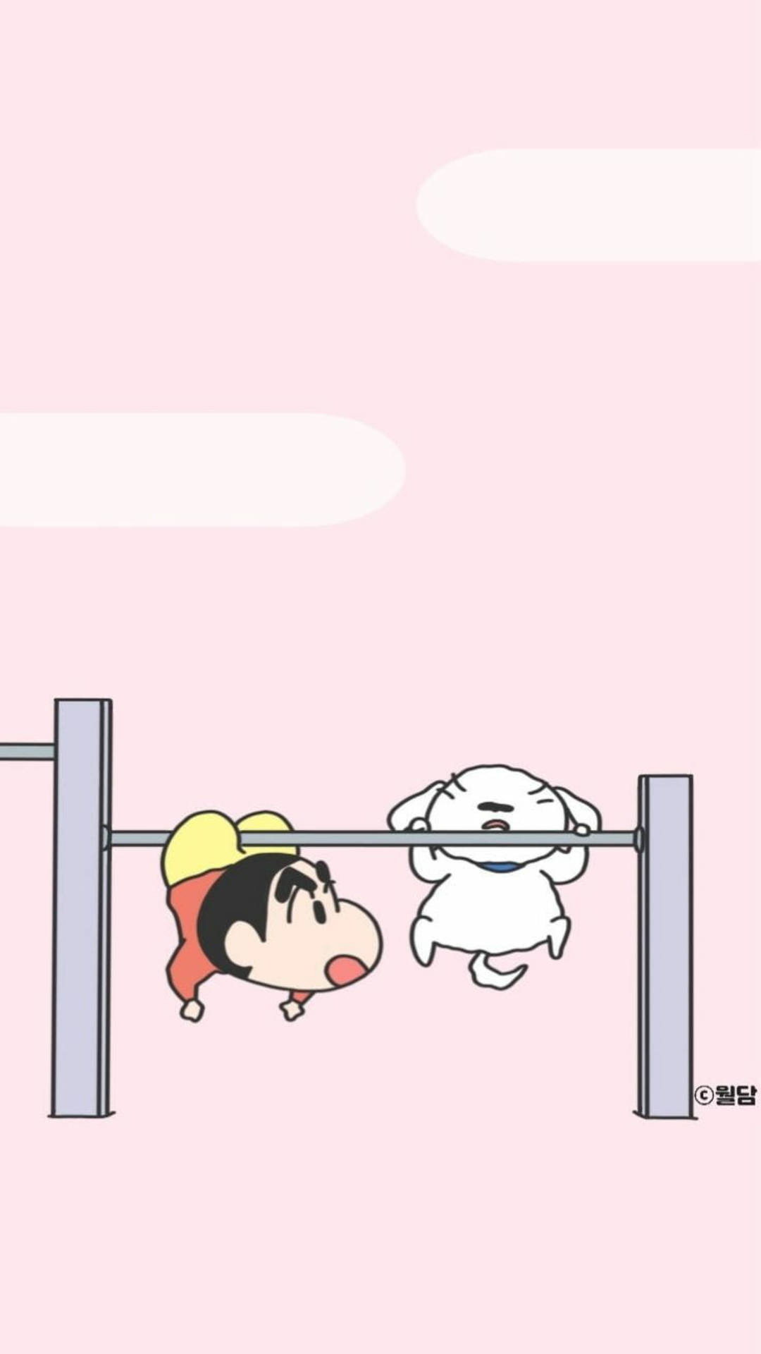 Exercising Shiro And Shinchan Aesthetic Background