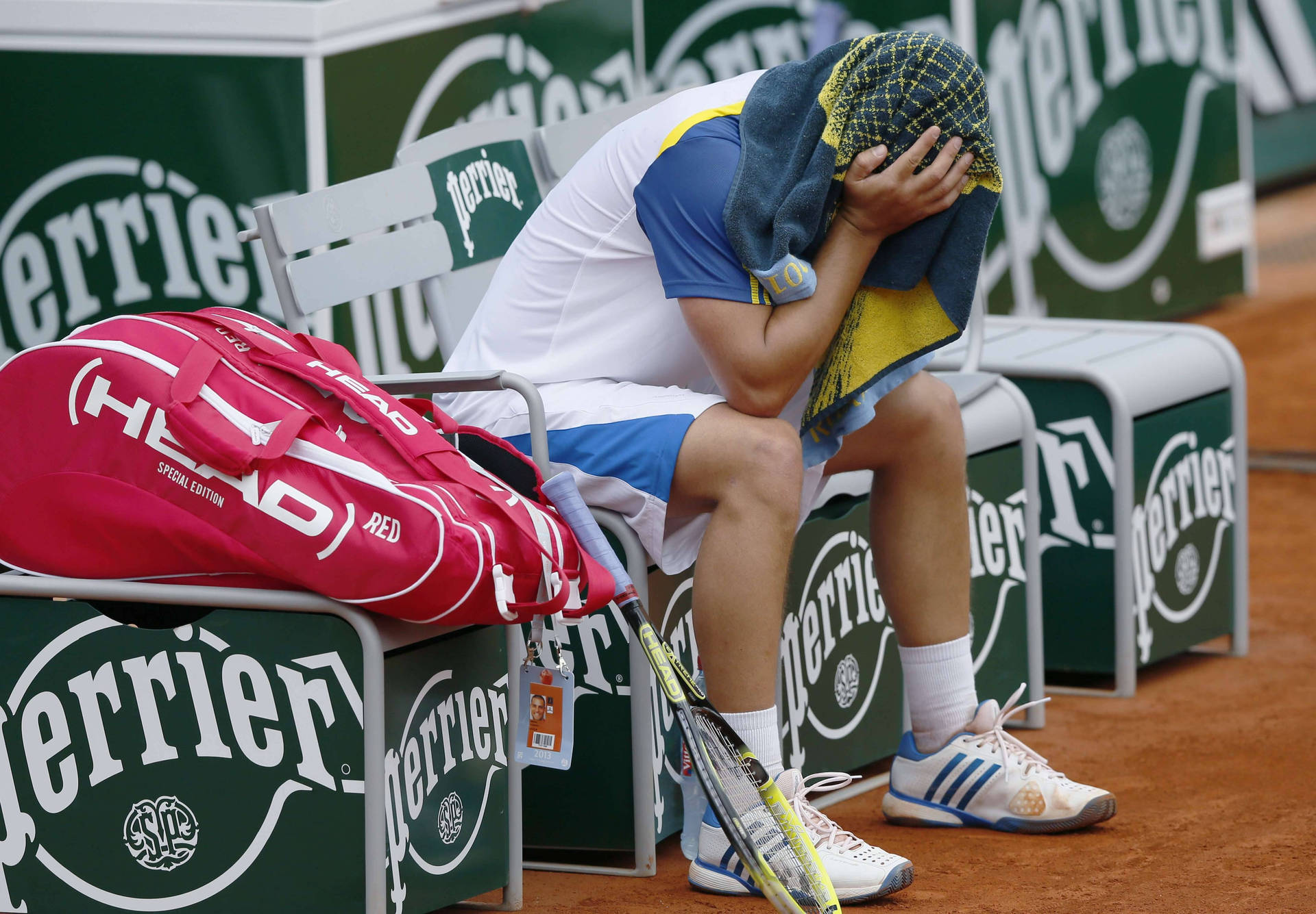 Exhausted Mikhail Youzhny In A Post-match Moment Background