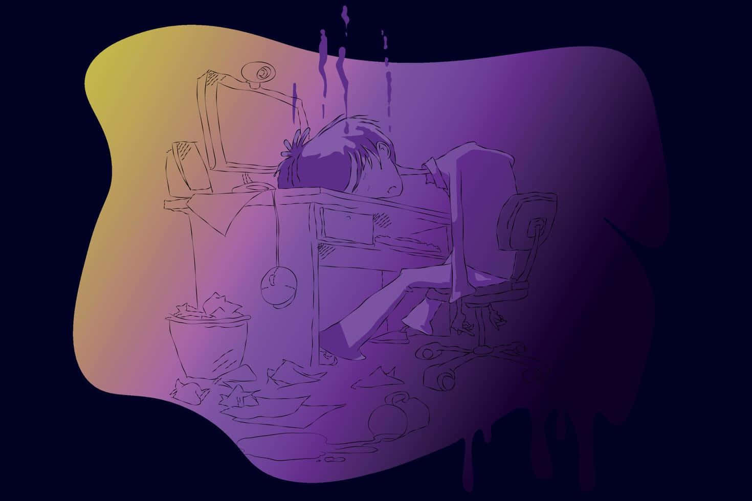 Exhausted Student Tired Aesthetic Background