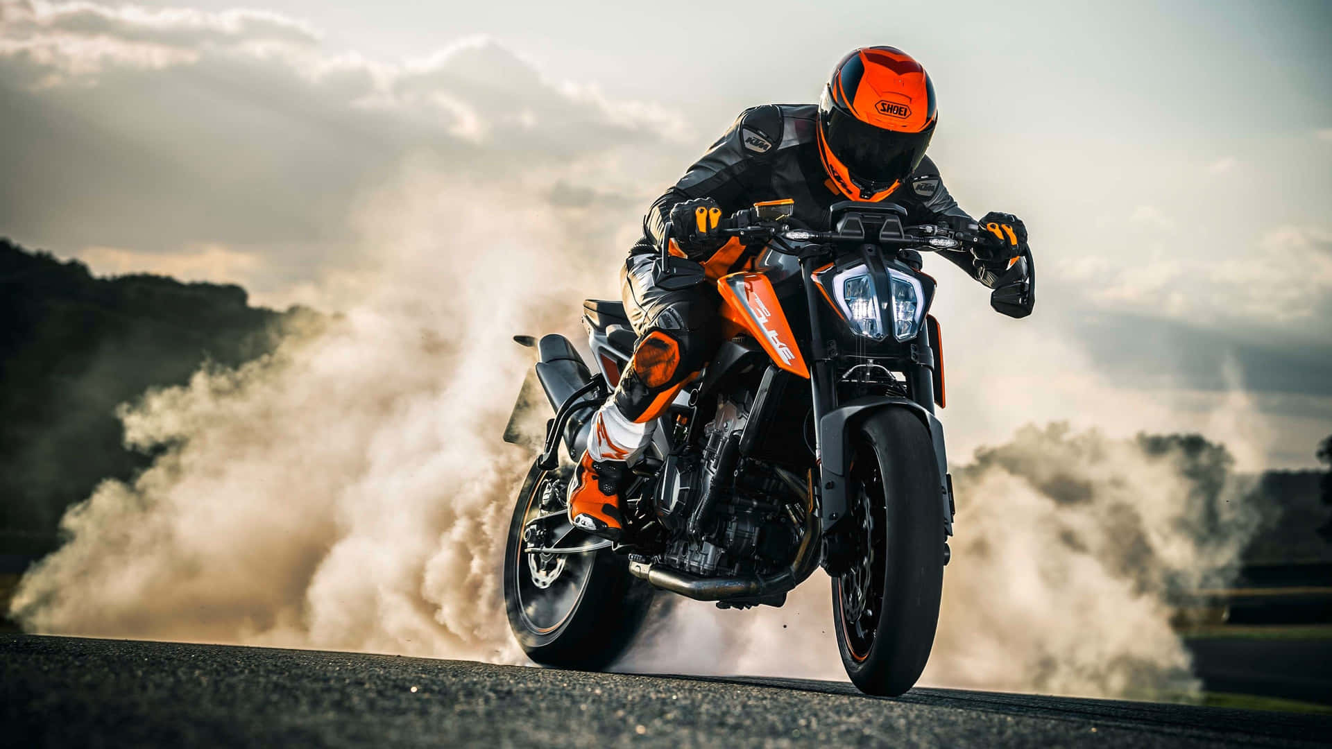 Exhilarating Adventure With Ktm Motorcycle Background