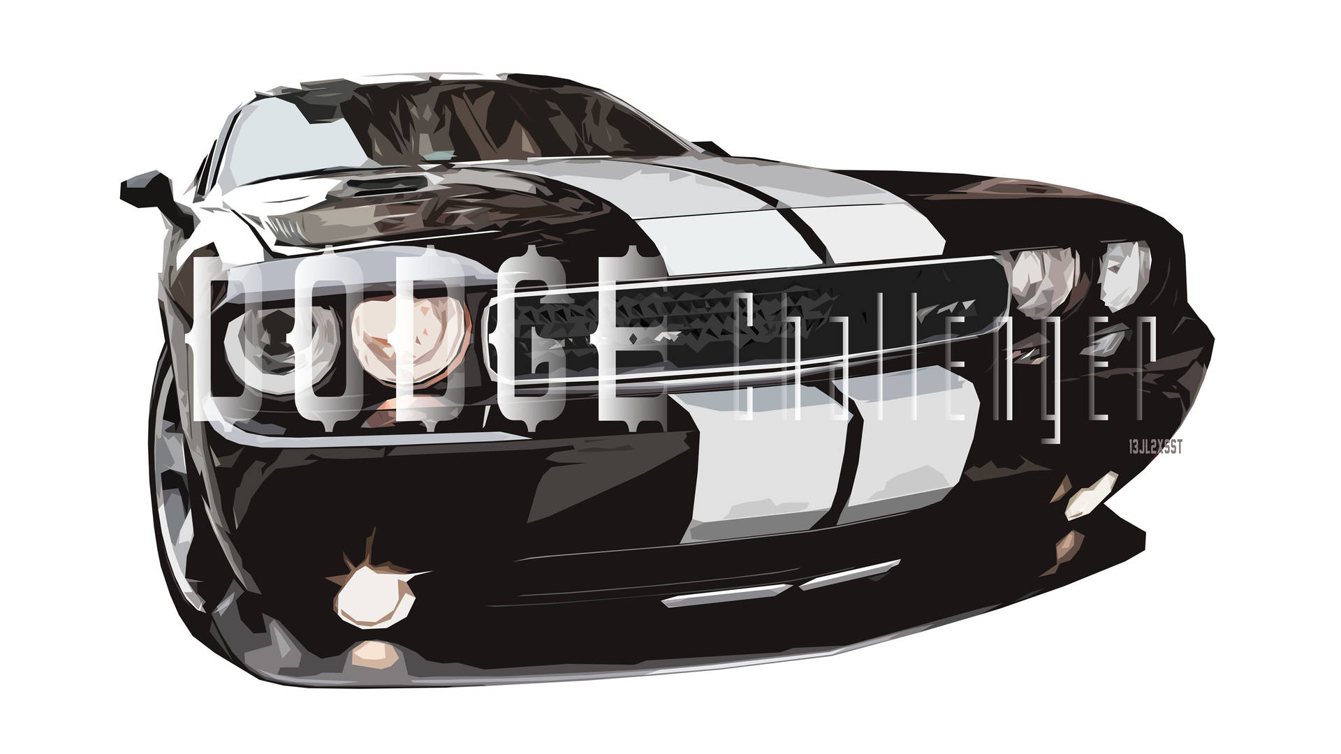 Exhilarating Dodge Challenger Vector Art