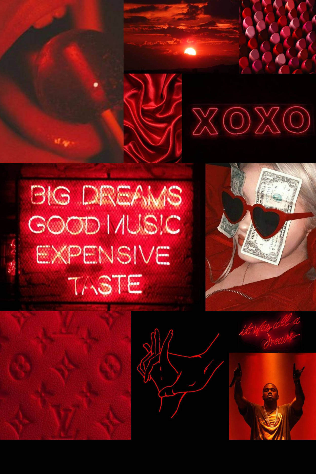 Expensive Dollars Red Aesthetic Iphone Background