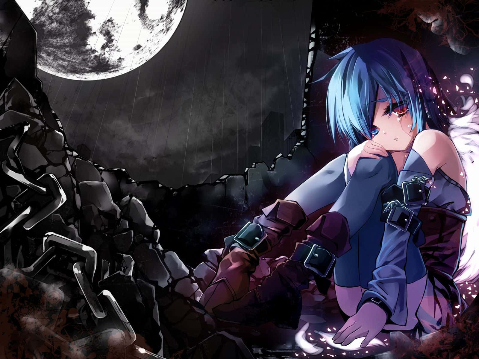 Experience A Captivating Gothic Anime Night, Full Of Mystery And Wonder. Background