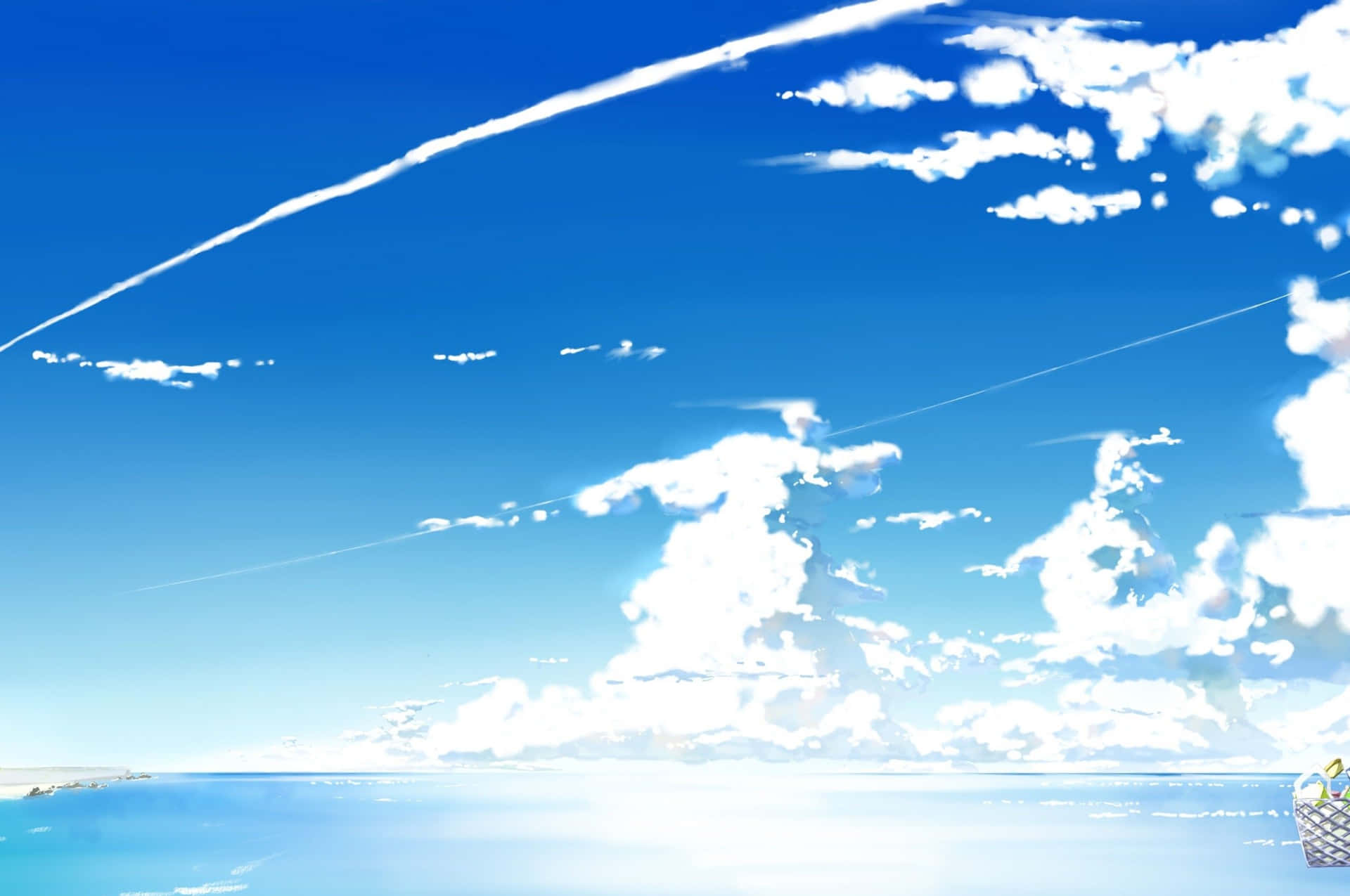 Experience A Surreal Adventure At The Anime Beach Background