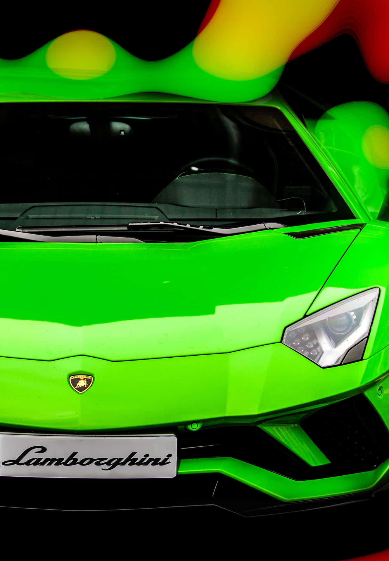 Experience An Adrenaline Rush In A Green Lamborghini Background