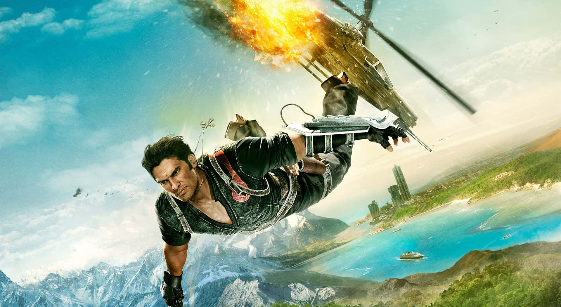 Experience An Explosive Adventure In The Open World Of Just Cause 1 Background