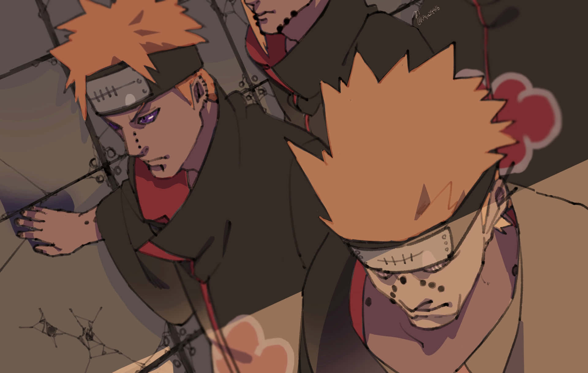 Experience Cyber Life With Akatsuki Laptop Background