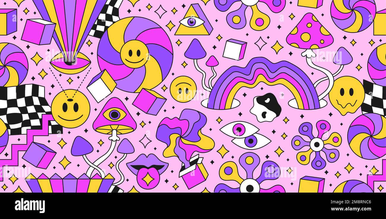 Experience Euphoric Bliss, Journey The Psychedelic Vibes Of The 1960s. Background