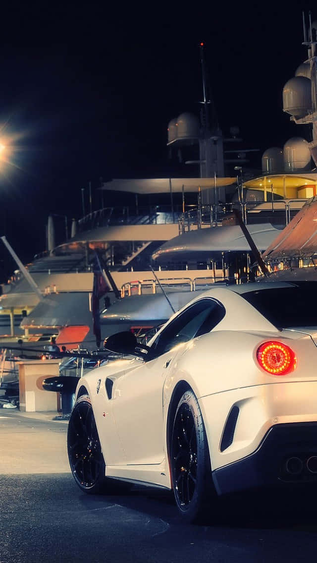 Experience Luxury With This White Ferrari Phone Background
