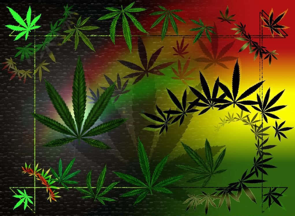 Experience The Abstract Beauty Of Psychedelic Weed Background