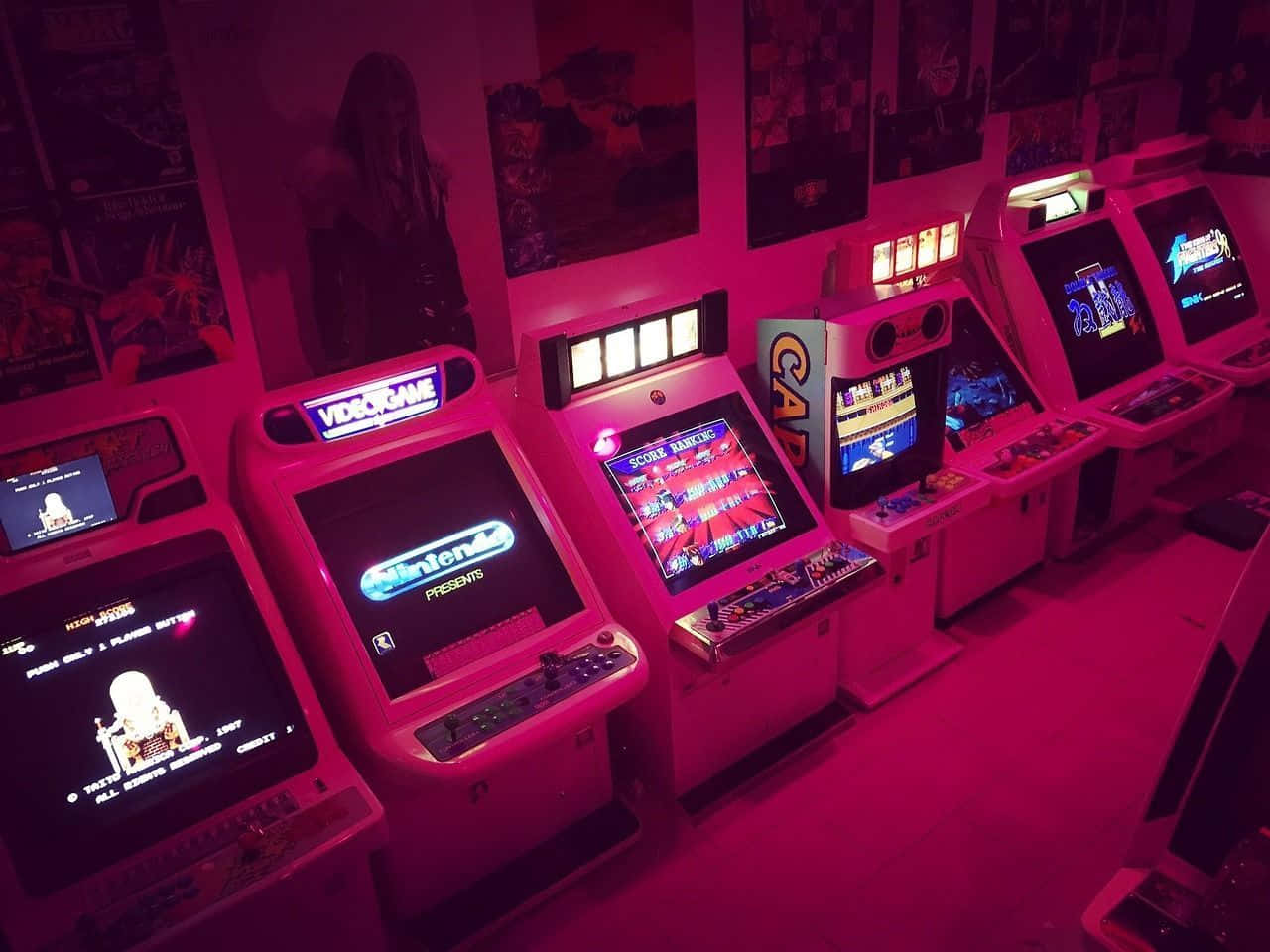 Experience The Aesthetics Of A Classic Arcade Background