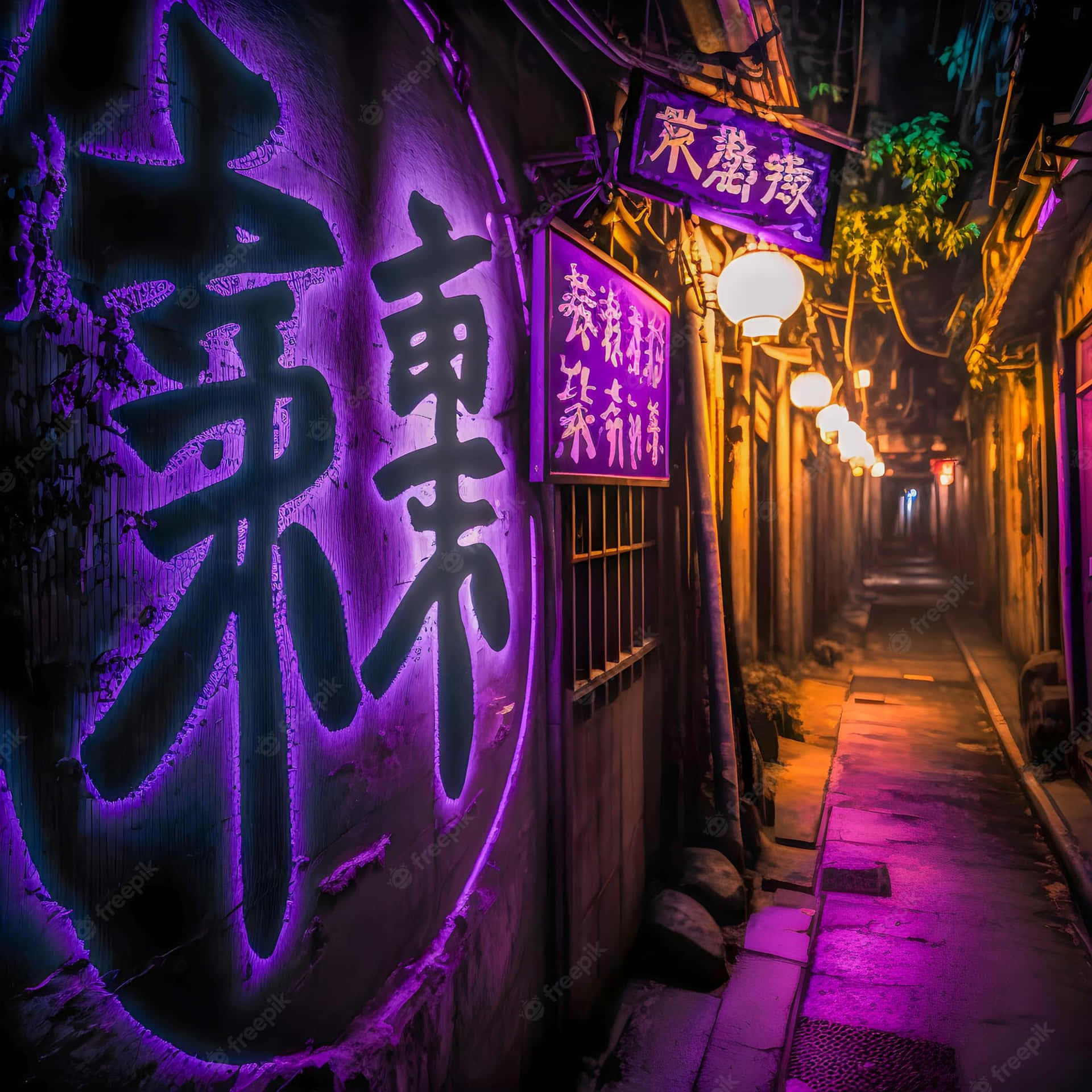 Experience The Beauty And Grandeur Of Japanese Culture With This Stunning, Purple Japanese Landscape Background