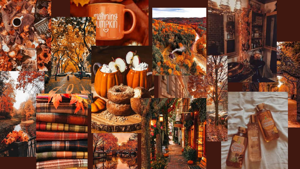 Experience The Beauty Of Fall With This Autumn Collage Background