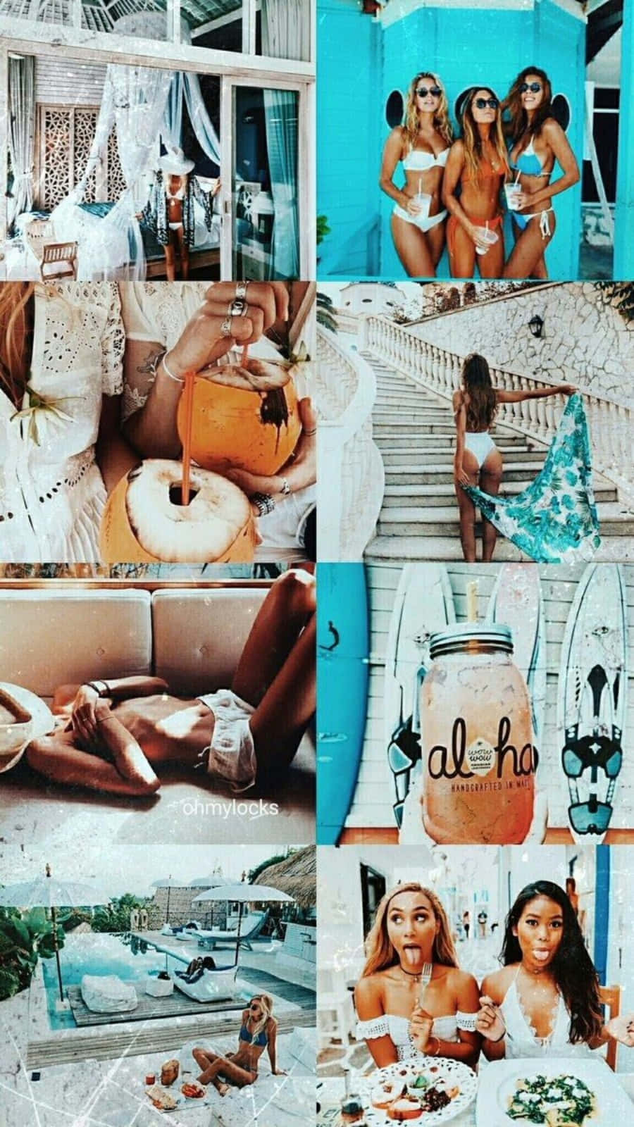 Experience The Beauty Of Nature With A Beach Collage! Background