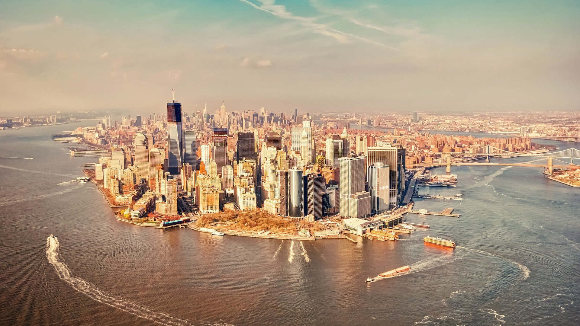Experience The Beauty Of New York City From Your Desk Background