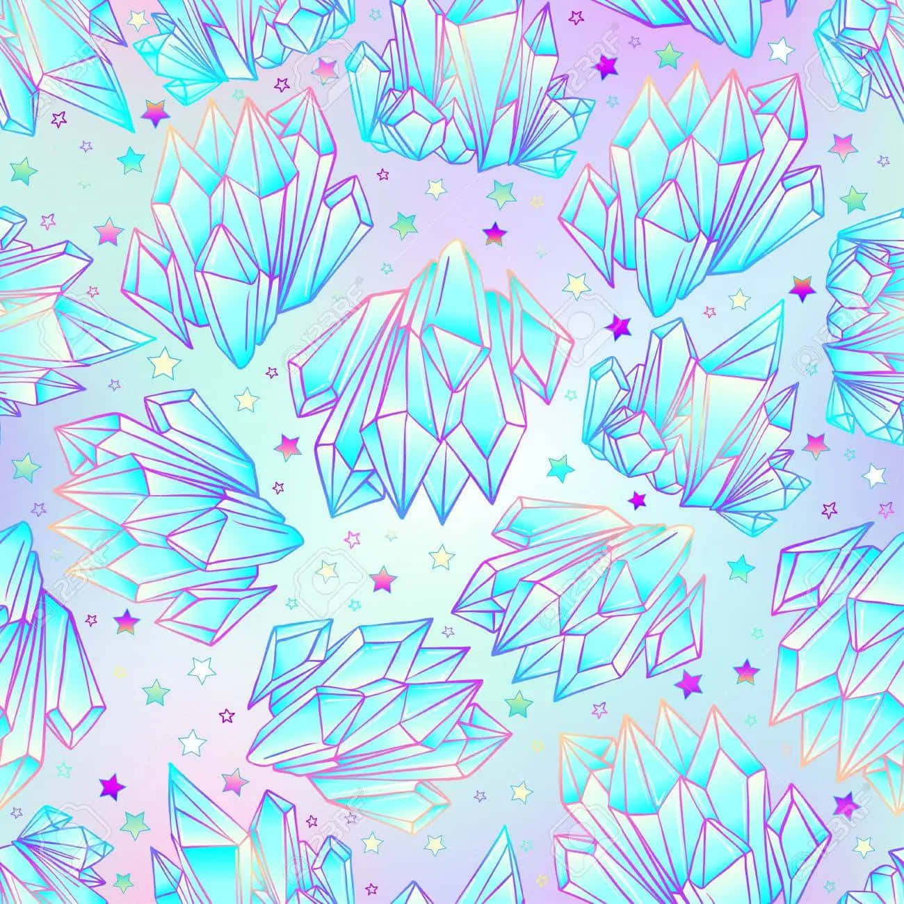 Experience The Beauty Of Pastel Crystals Background