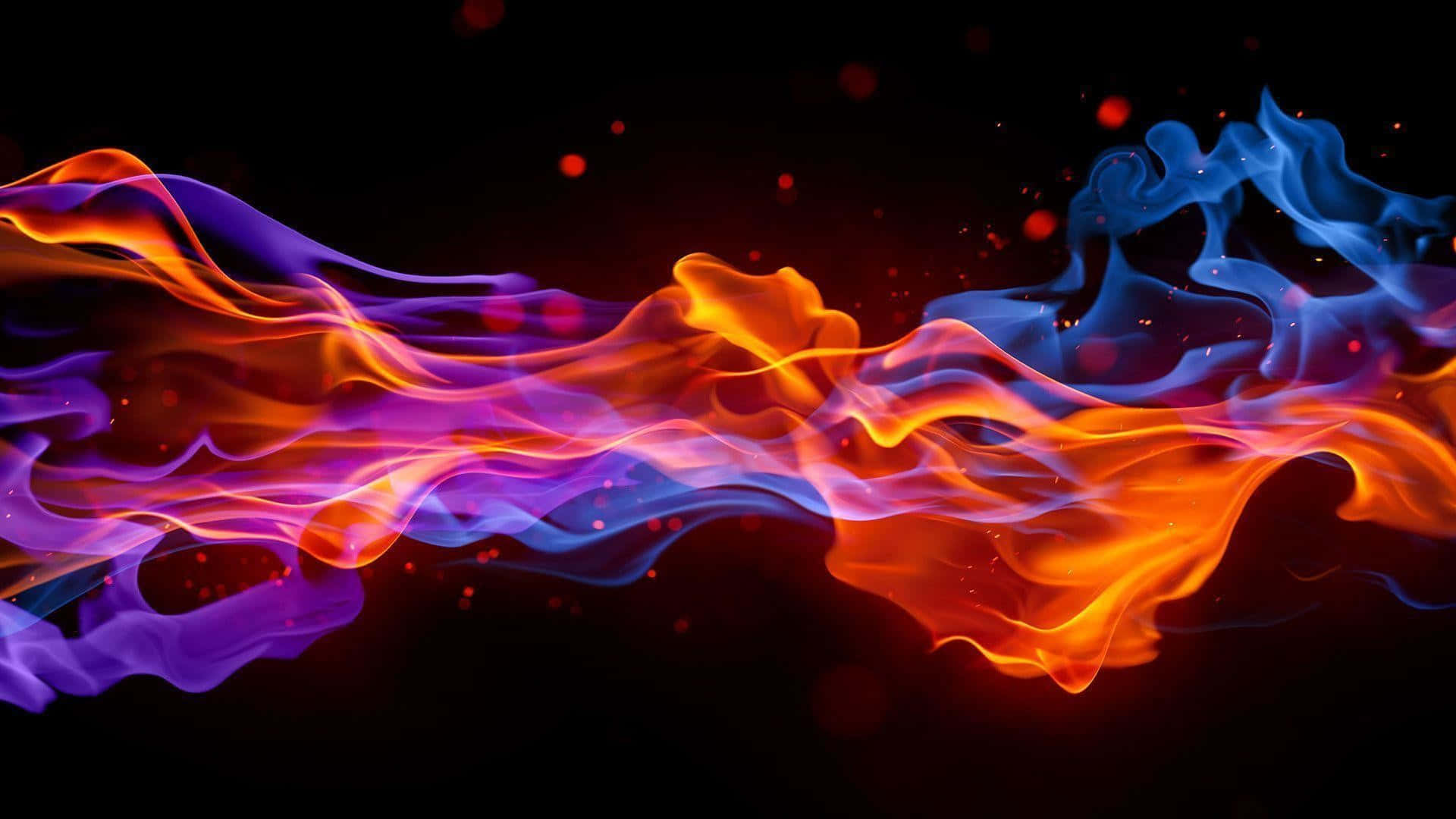 Experience The Beauty Of Red And Blue Fire