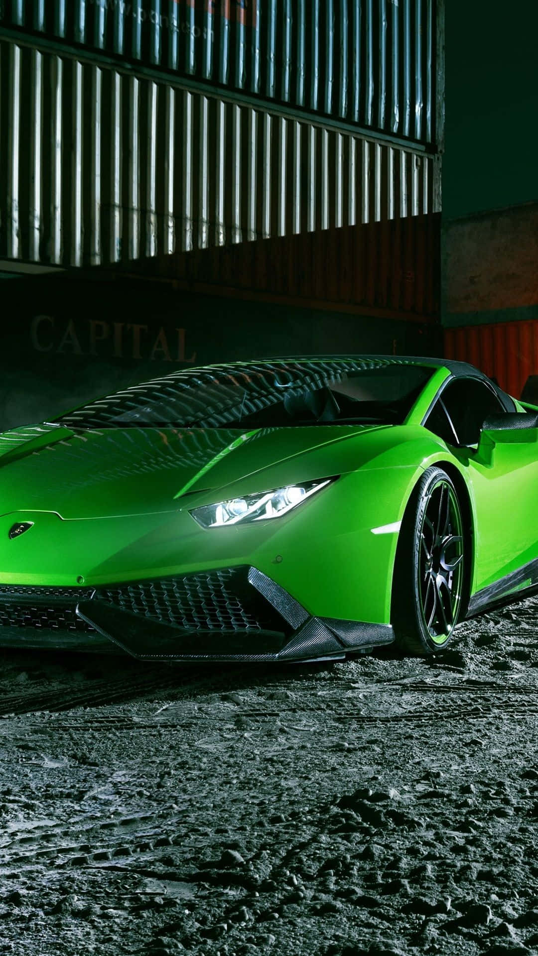 Experience The Class And Speed Of A Green Lamborghini Background