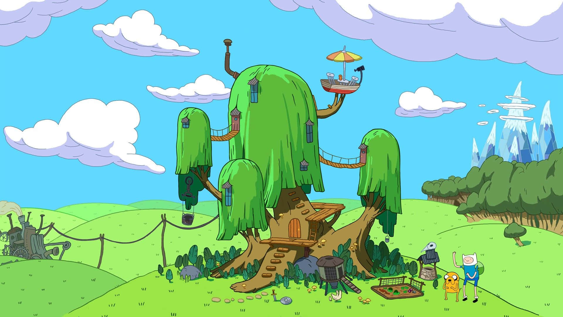 Experience The Colorful Landscape Of Adventure Time Background