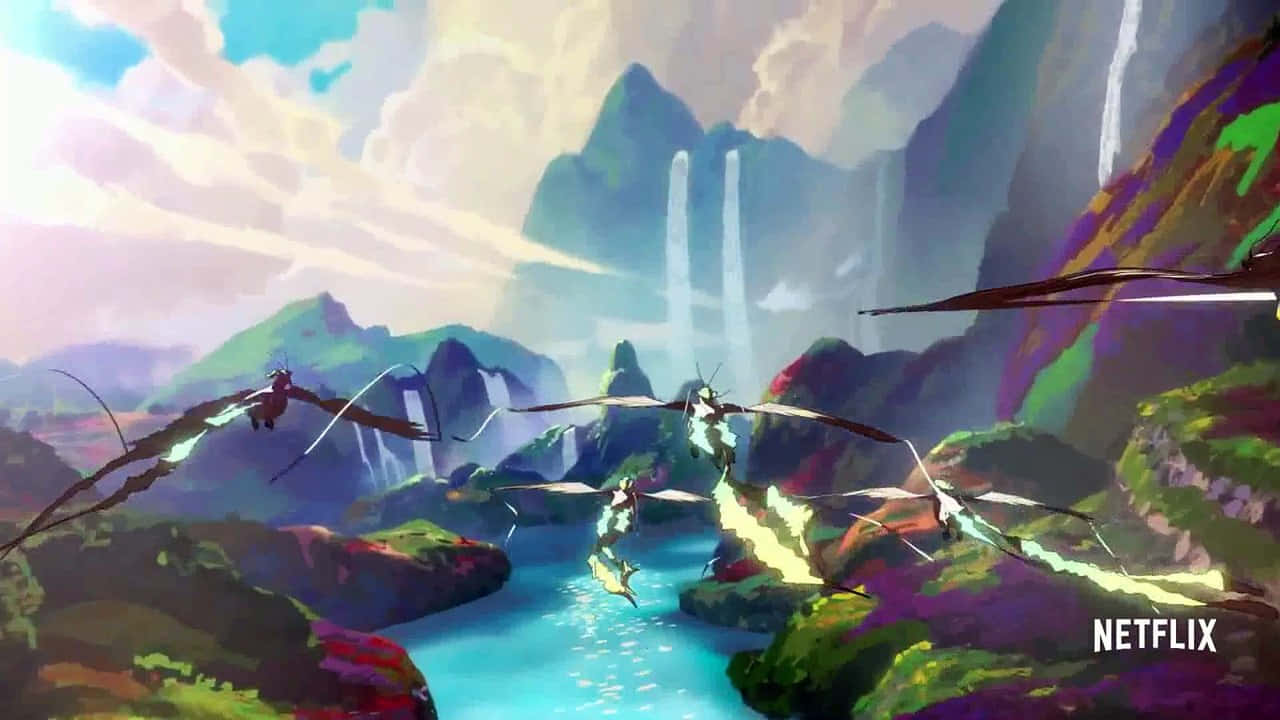 Experience The Epic Adventure Of The Dragon Prince Background