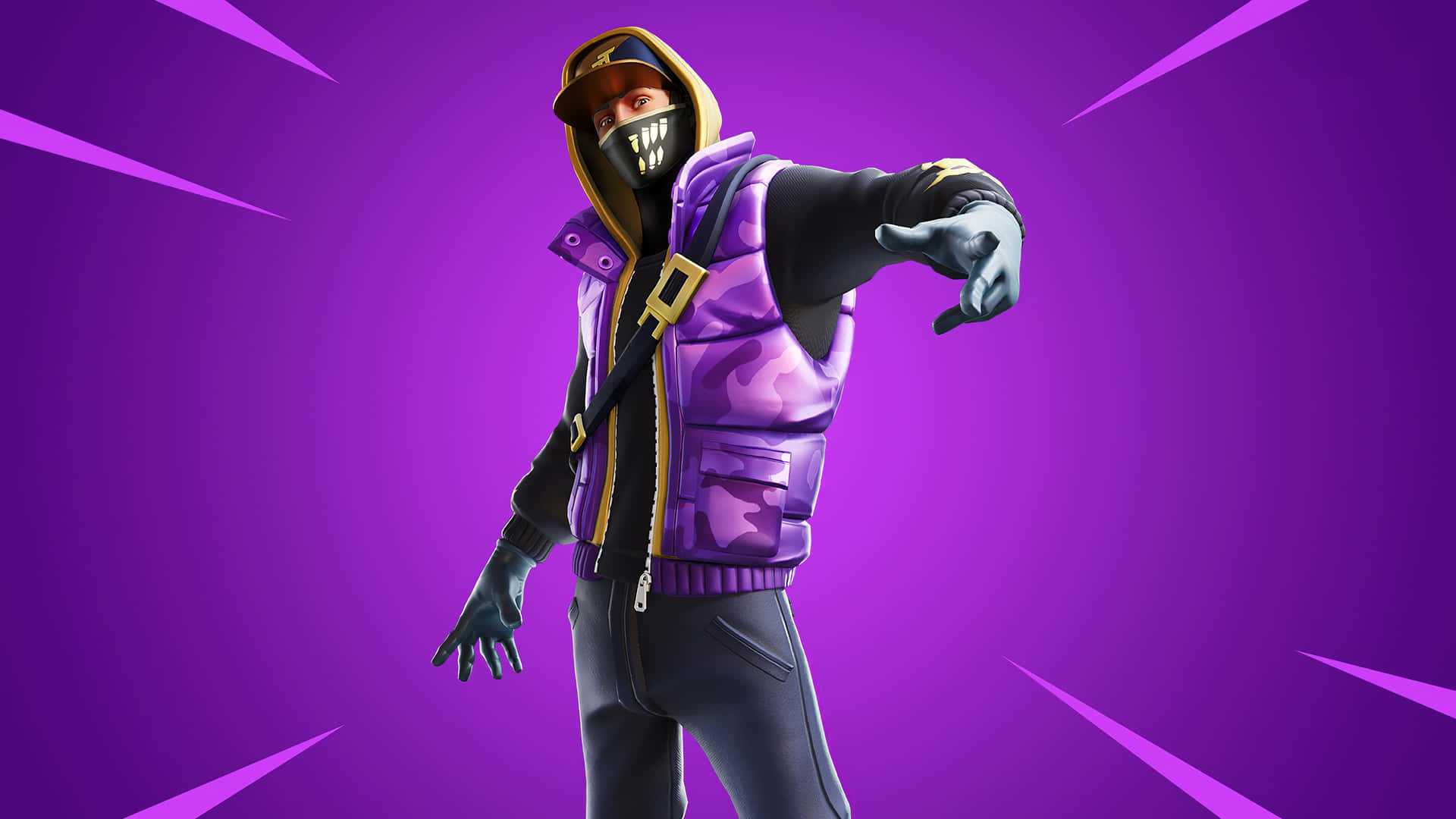 Experience The Excitement Of Fortnite With Its Edgy Purple Look Background