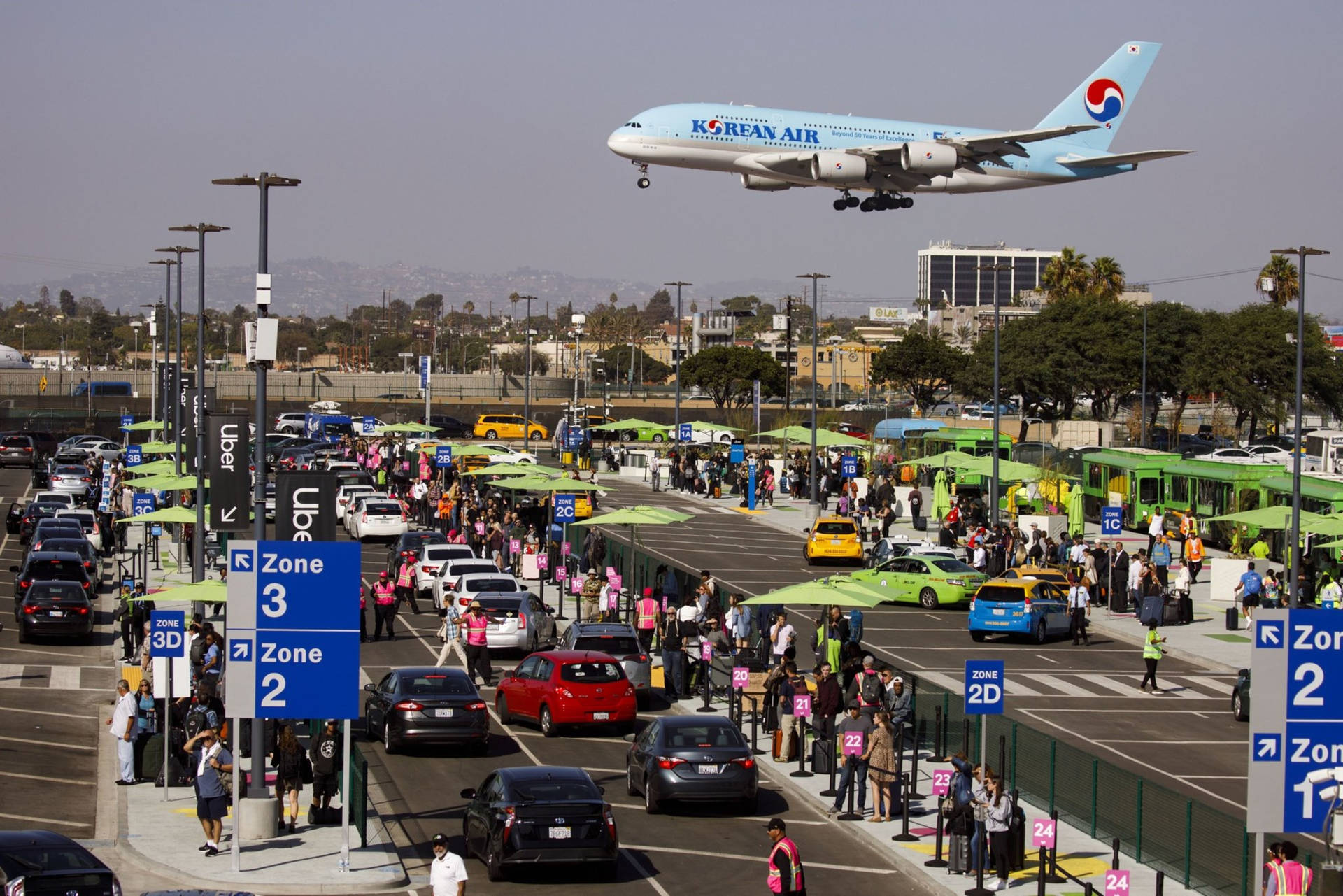 Experience The Hustle And Bustle Of Lax Airport On A Busy Day Background