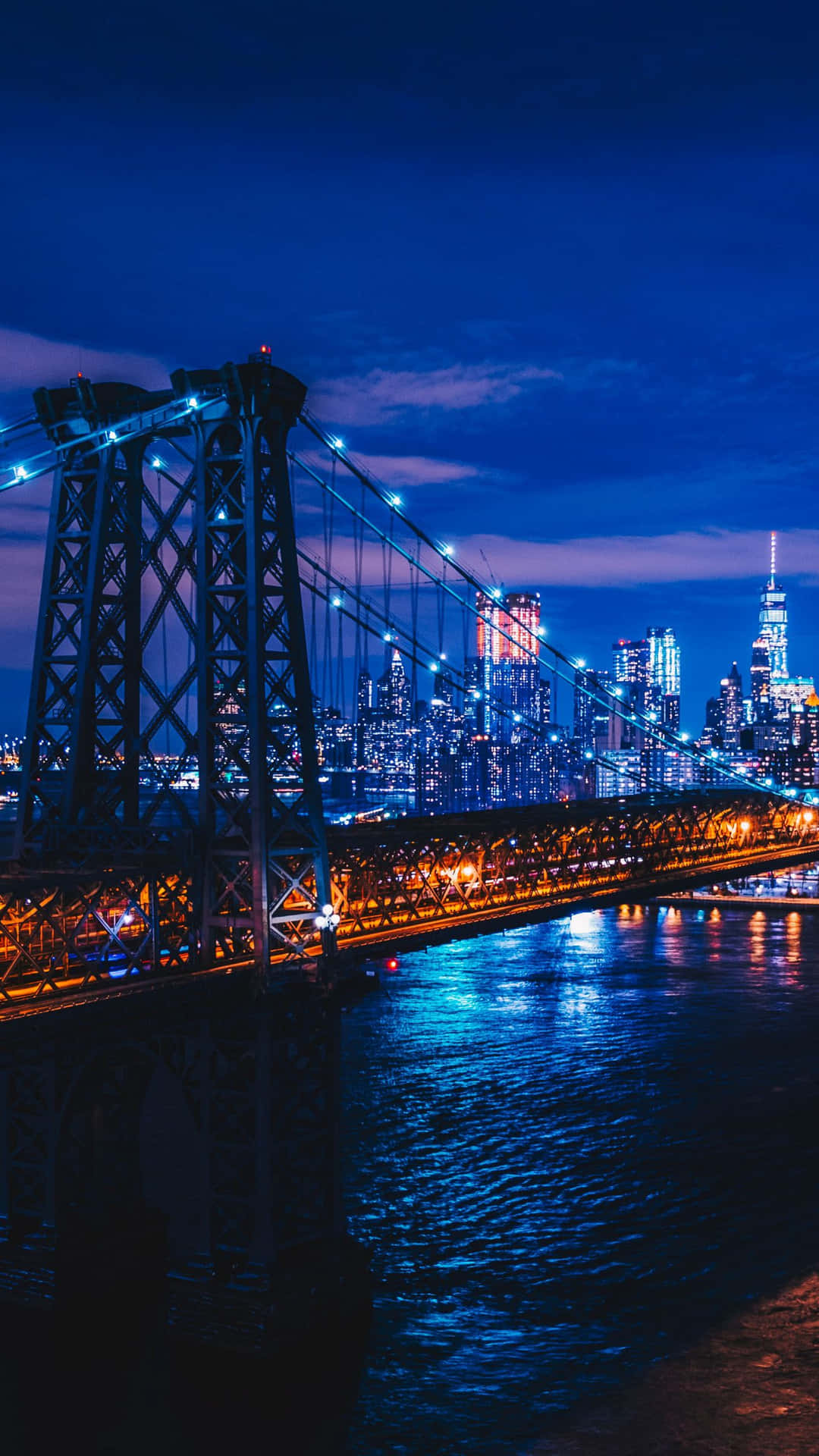 Experience The Iconic Views Of New York City At Night Background