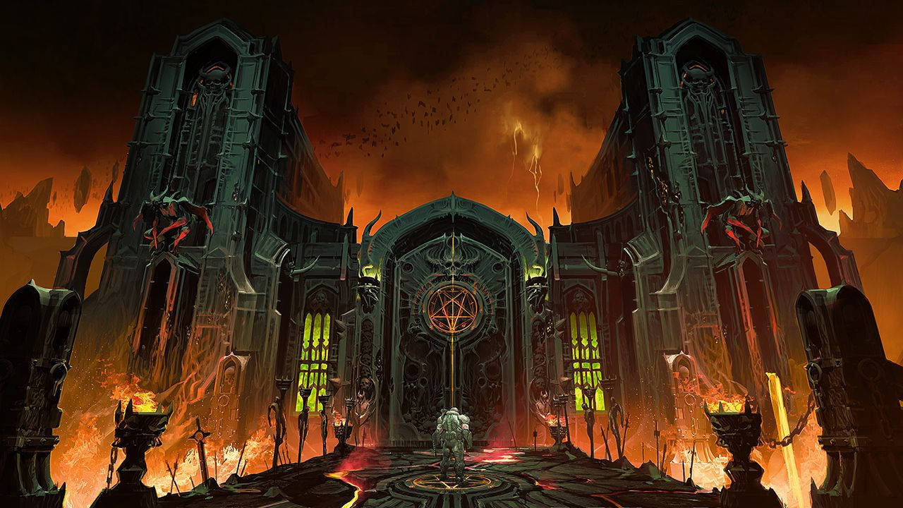 Experience The Infernal Depths Of Hell Background