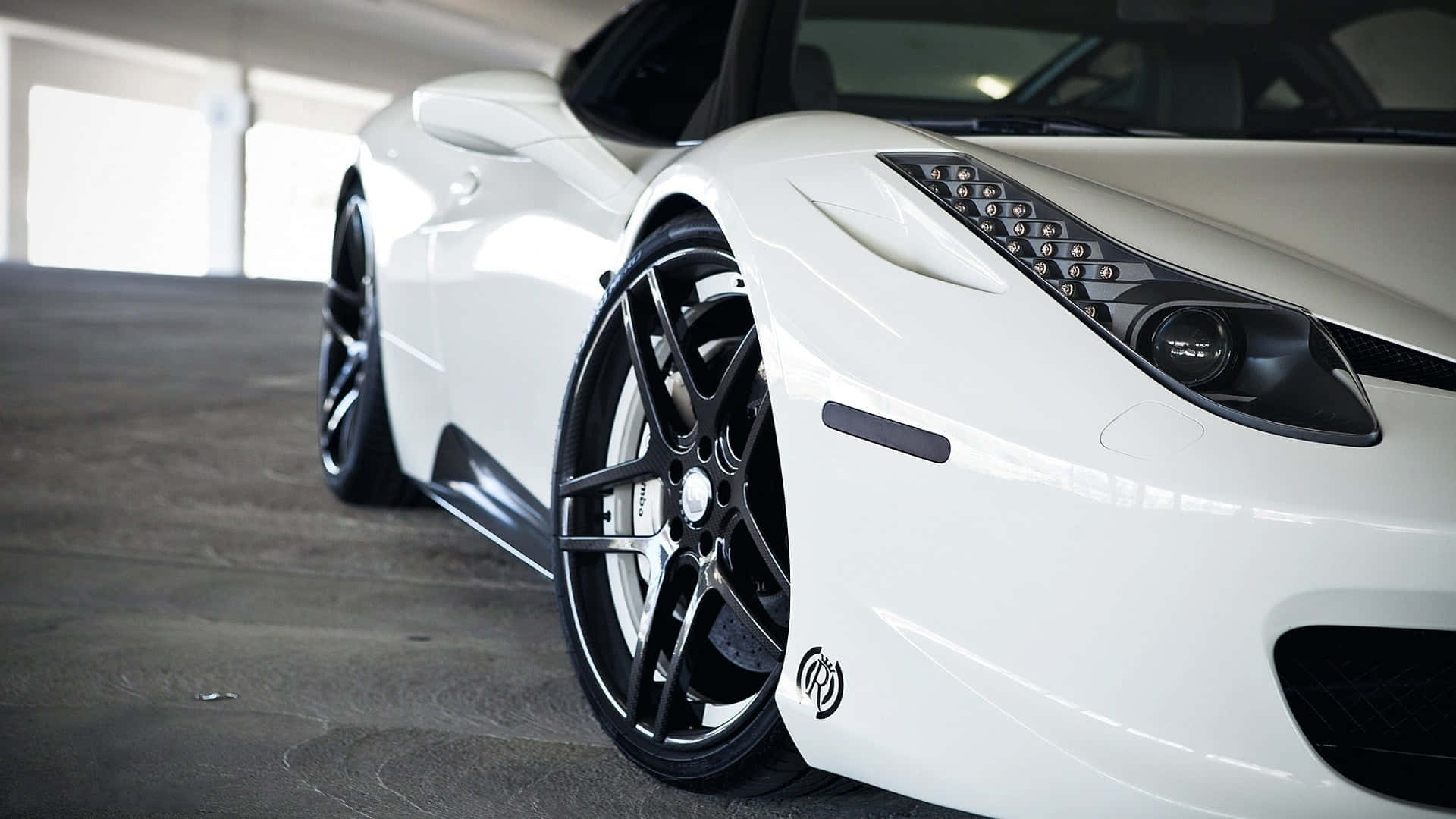 Experience The Luxury Of The White Ferrari Iphone Background