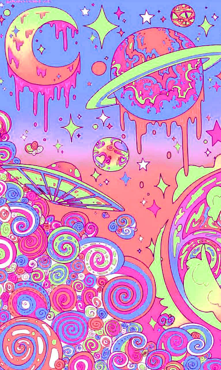 Experience The Magic Of The Trippy Stoner Scene Background