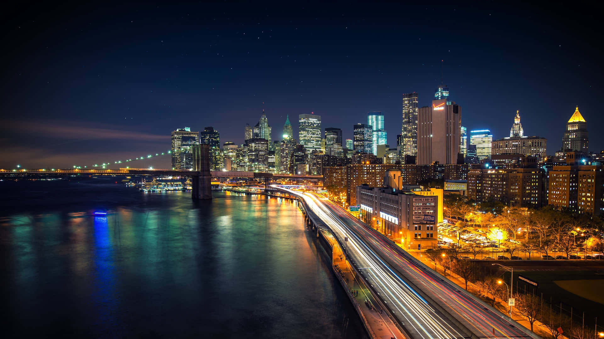 Experience The Magical Skyline Of The Big Apple Background