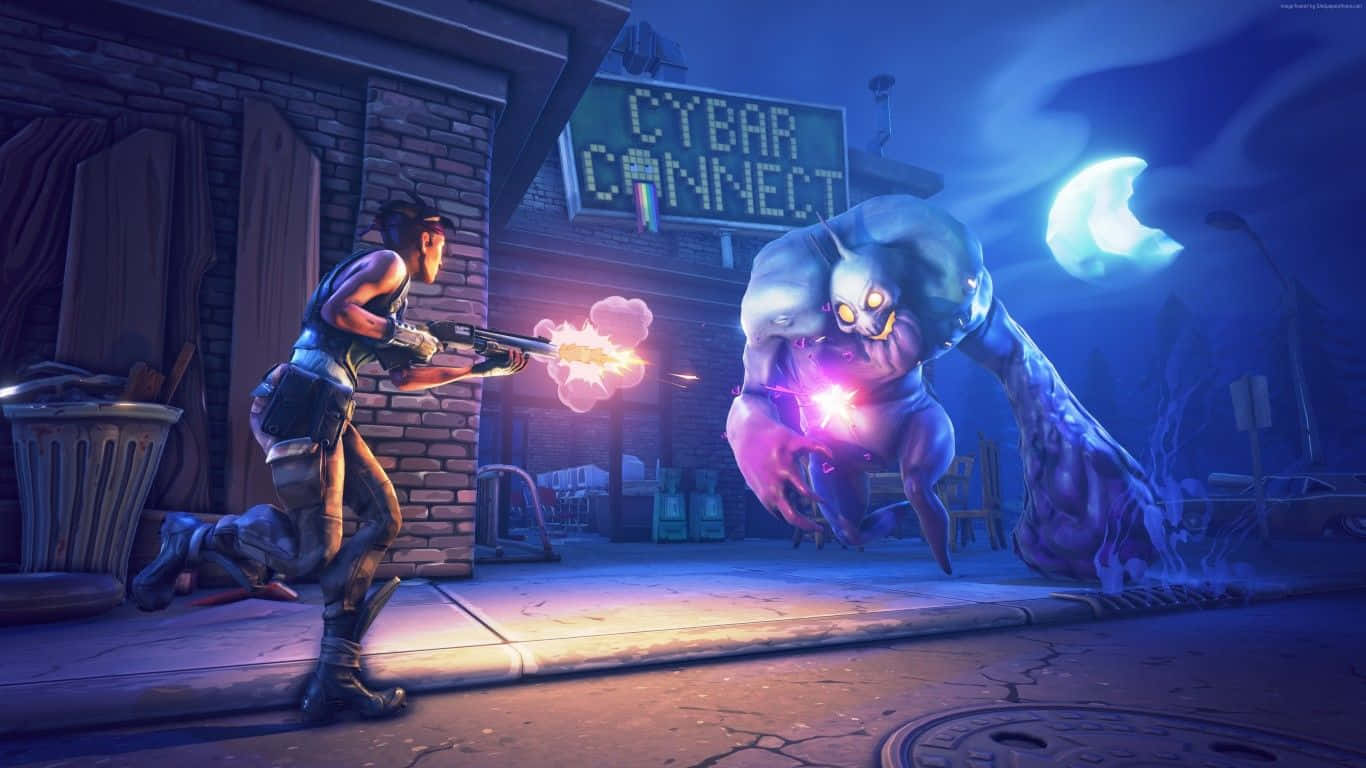 Experience The Most Intense Battle Royal Game With The Exhilarating View Of Fortnite 1366x768 Background