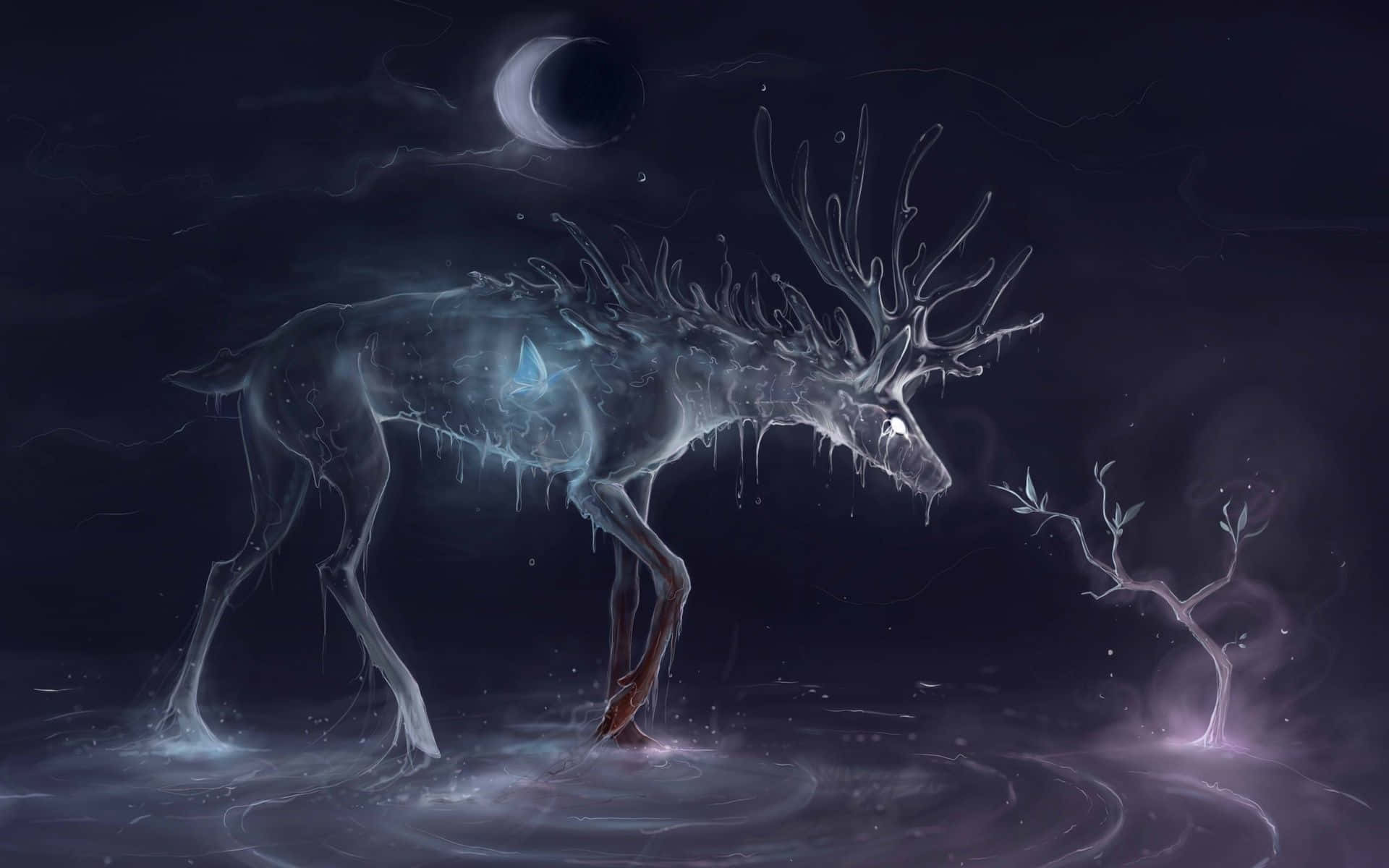 Experience The Mystique Of Magic Moon Background