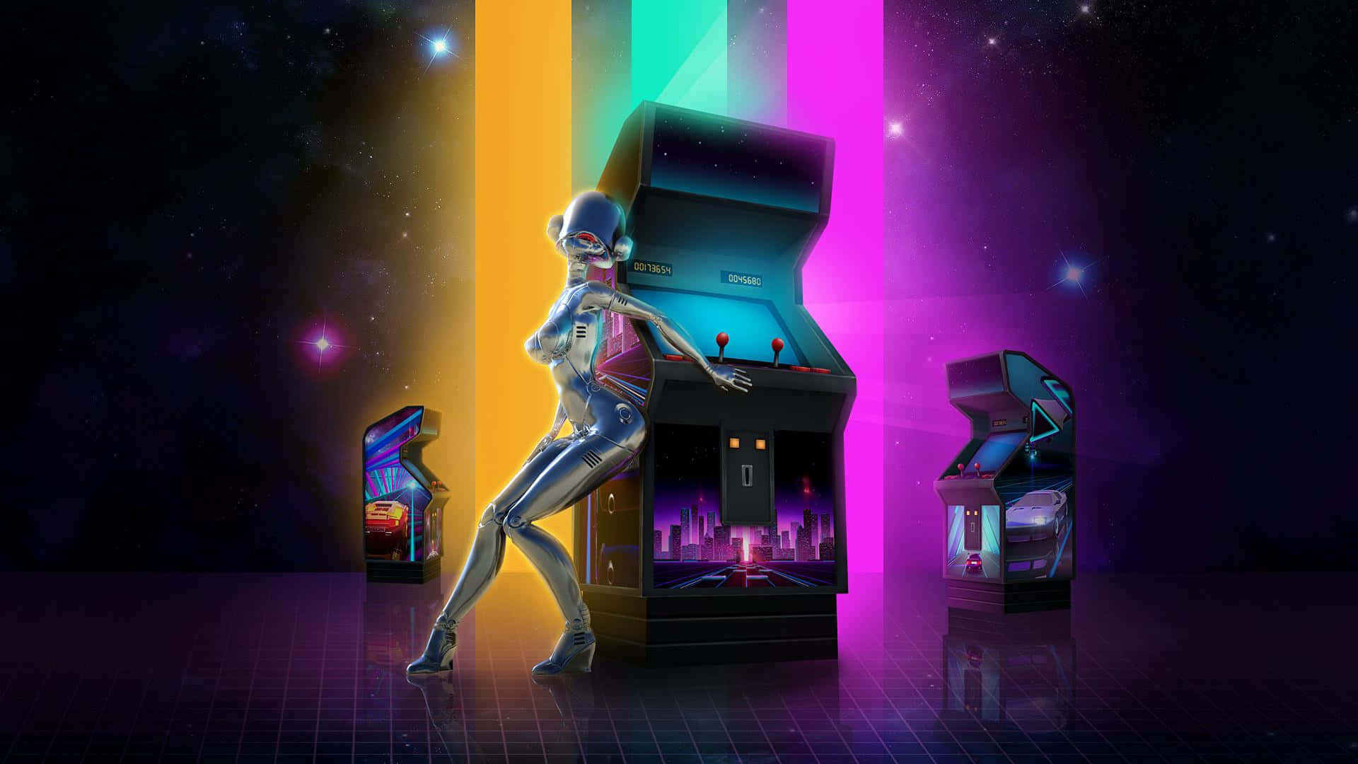 Experience The Neon Vibrancy Of The 80s Background