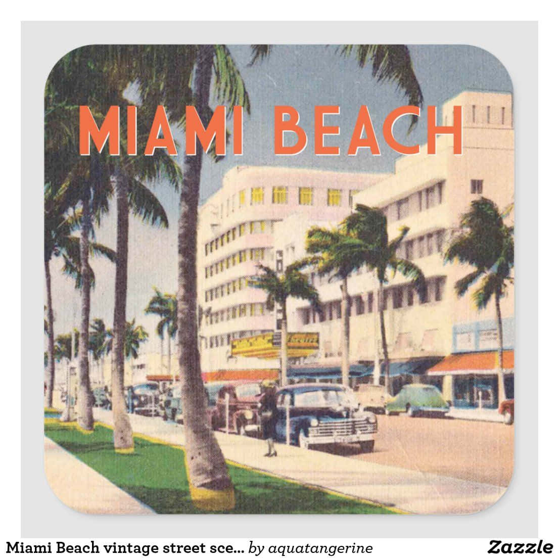 Experience The Nostalgia Of Miami In Its Retro Days. Background