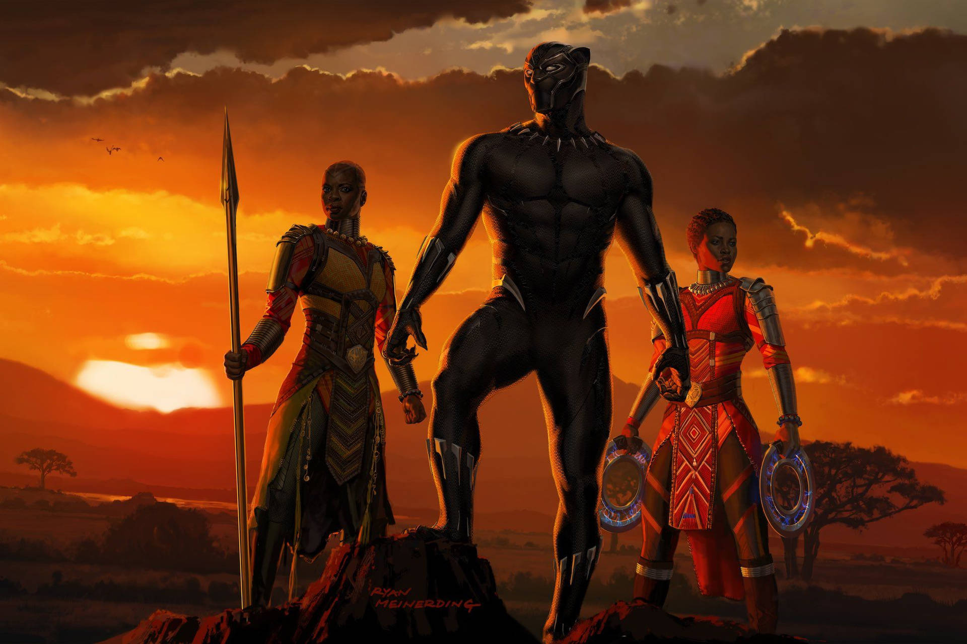 Experience The Power With Black Panther Background