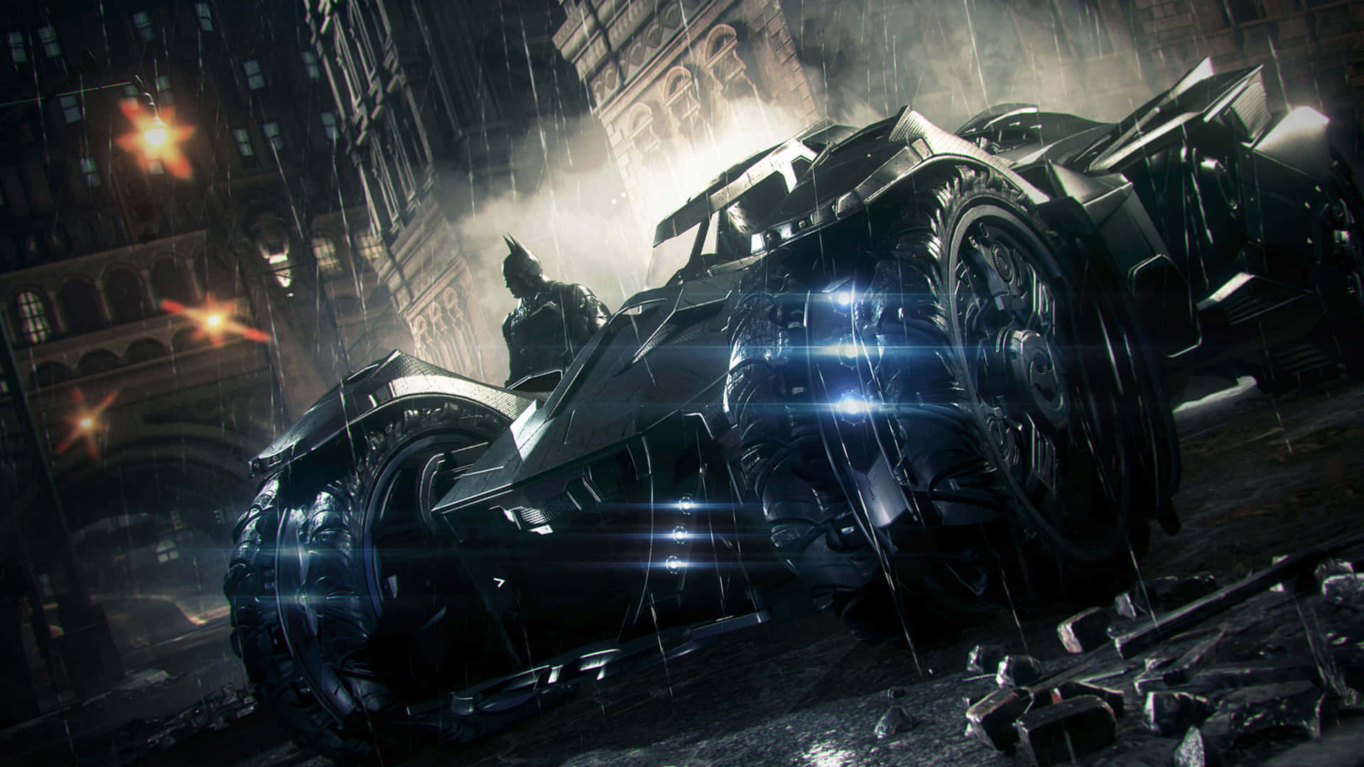 Experience The Thrill Of Batman In The Detailed And Sleek Batmobile Background