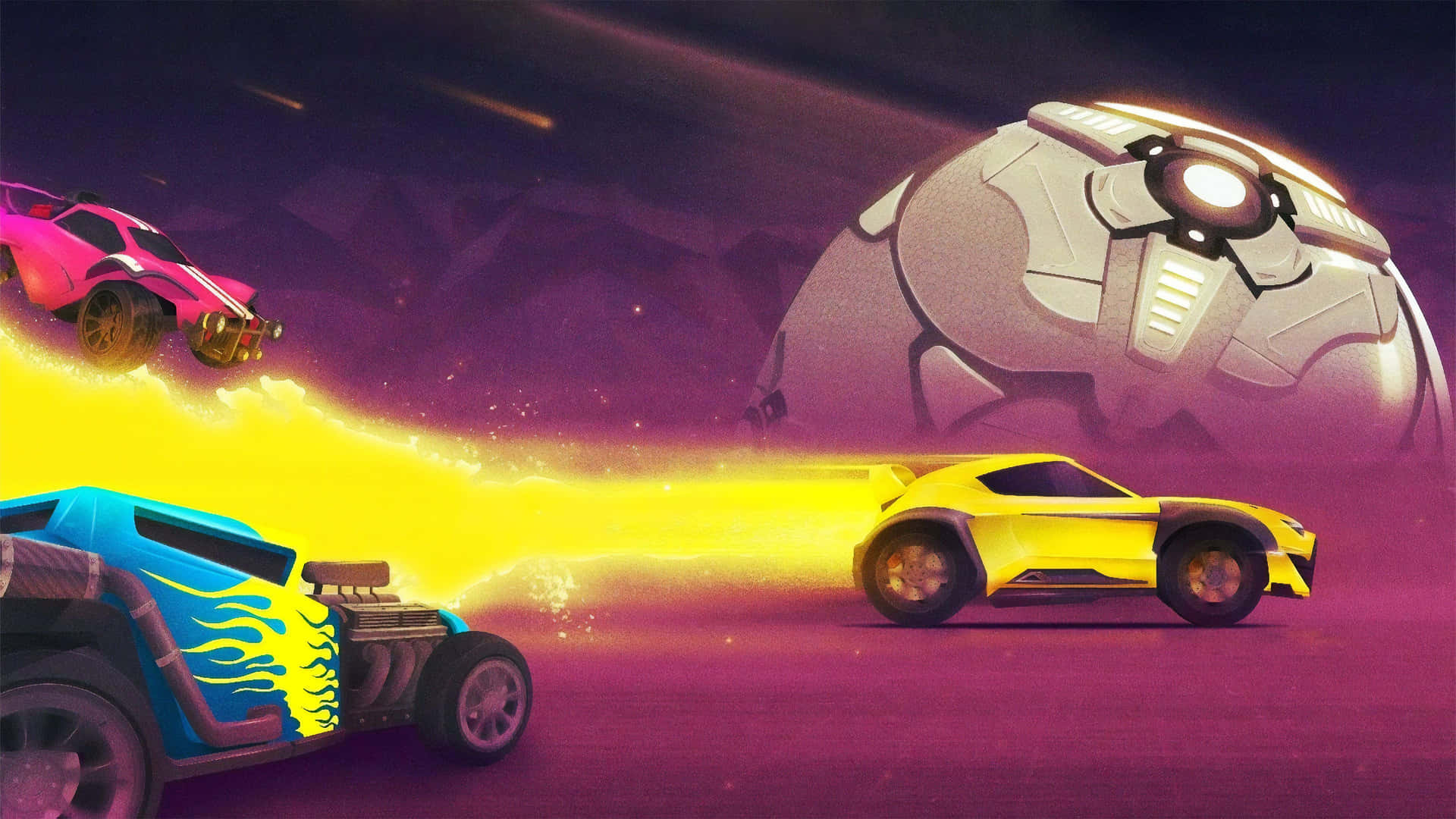 Experience The Thrill Of Battle And Soccer With Rocket League Desktop Background