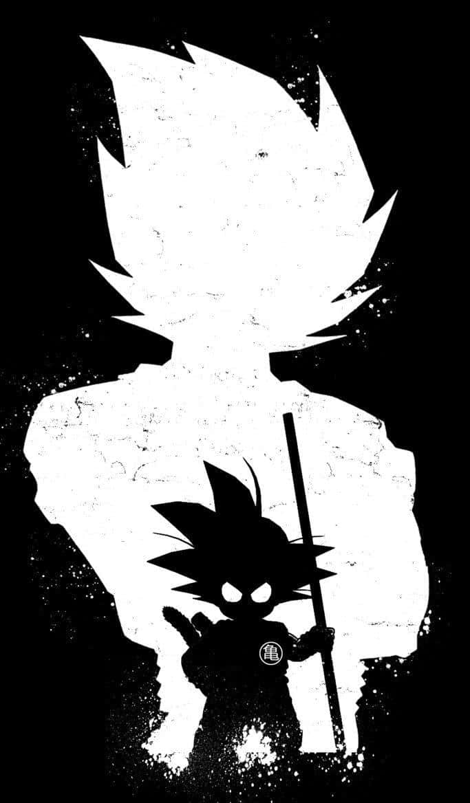 Experience The Thrilling World Of Dragon Ball In Black And White Background