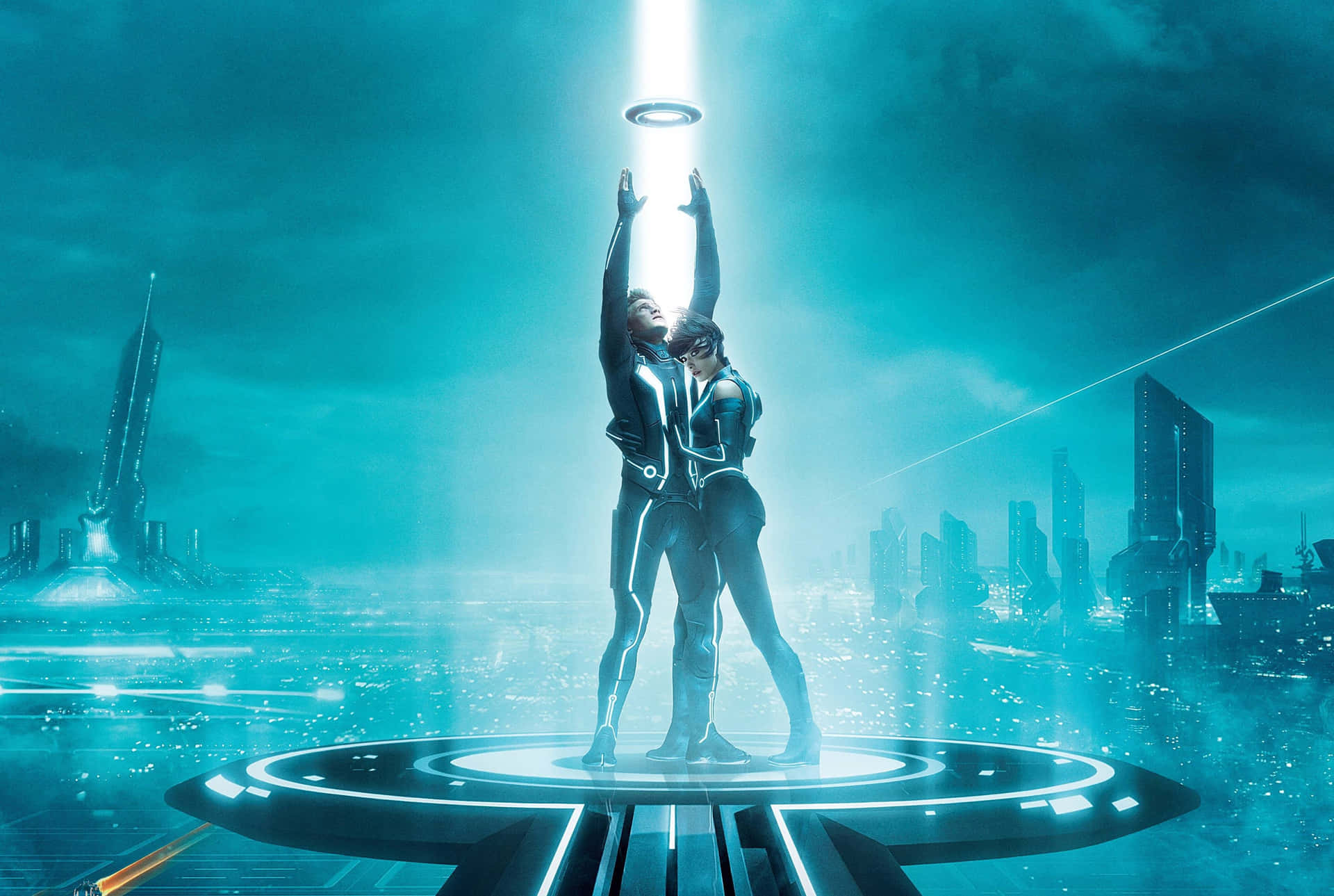 “experience The Thrills Of The Tron 4k Universe” Background