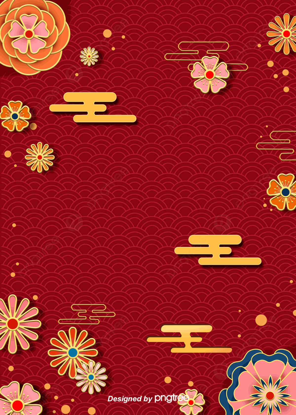 Experience The Vibrant Colors Of Red Japanese Background