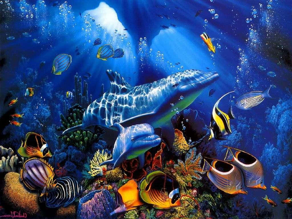 Experience The Wonders Of Underwater Life Background